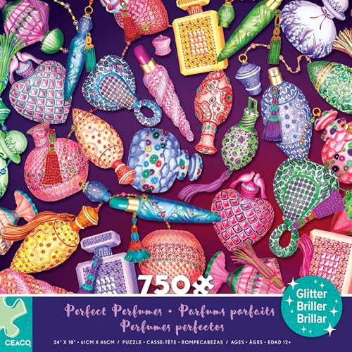 Ceaco - 750 Piece Jigsaw Puzzle - Parvanah Holloway - Glitter - Perfect Perfumes - Relaxing And Fun Activity For Adults