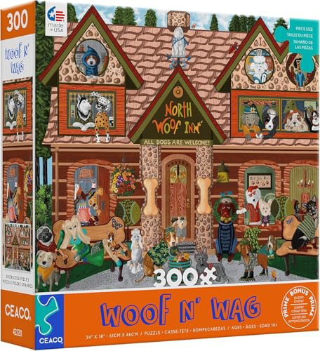 Ceaco - Woof N Wag - North Woof Inn - 300 Piece Jigsaw Puzzle