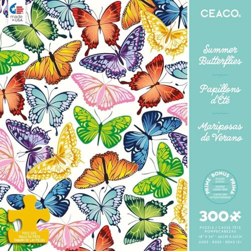 Ceaco - Summer Butterflies - 300 Oversized Piece Jigsaw Puzzle