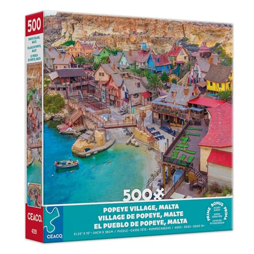 Ceaco - Altug Galip - Popeye Village - 500 Piece Jigsaw Puzzle For Adults - Challenging Puzzle Perfect For Game Nights - Finished Size Is 24 X 18