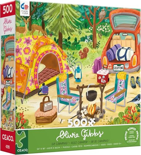 Ceaco - Olivia Gibbs - Go Camping - 500 Piece Jigsaw Puzzle