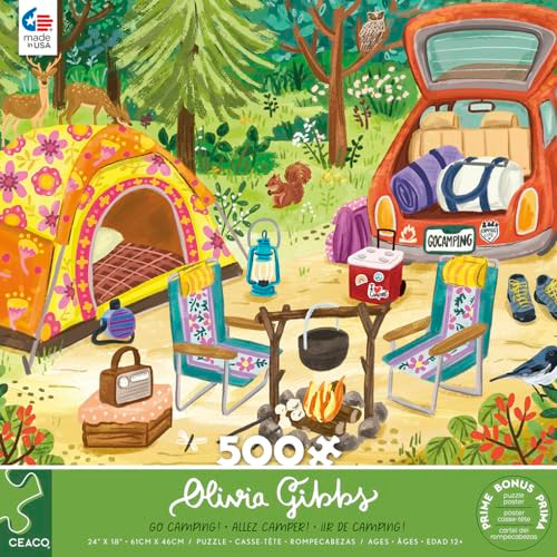 Ceaco - Olivia Gibbs - Go Camping - 500 Piece Jigsaw Puzzle