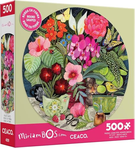 Ceaco - Miriam Bos - Patiently Waiting - 500 Piece Round Jigsaw Puzzle
