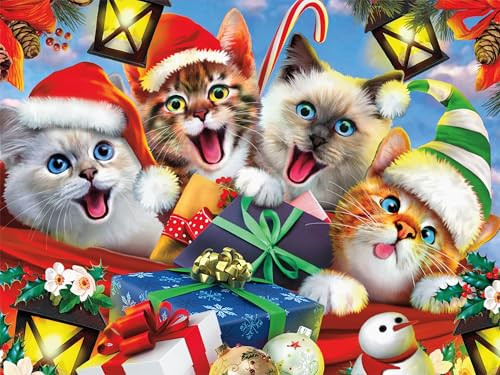 Ceaco - Howard Robinson - Selfies - Holiday Cats - 500 Piece Jigsaw Puzzle