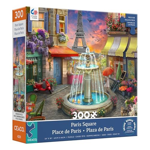 Ceaco - Large Piece Jigsaw Puzzle - Paris Square - Relaxing And Fun Activity For Adults