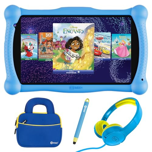 Contixo 7" Disney Kids Learning Tablet Bundle - Headphones, Stylus & Bag, Pre-Installed Disney Storybook (Value 200) & Teacher-Approved Apps, Parental Controls, Ideal For Education - Blue