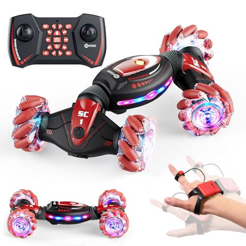 Contixo Sc1A Kids Big Remote Control Car With Gesture Sensor, 4Wd 360Ãƒæ’Ã¢‚¬Å¡ÃƒŠã‚° Spins, Music, Lights & Spray, Side Drifts, Double-Sided Driving Off-Road Stunt Car Vehicle For Boys Ages 3 4 5