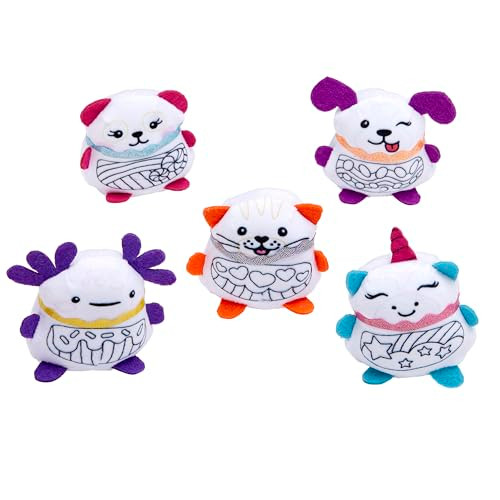 Cra-Z-Art Shimmer 'N Sparkle Color Me Collectible Plushies Series 1-5 Piece Mini Plushies With Scented Markers And Accessories Arts & Crafts Activity  Ages 6 And Up