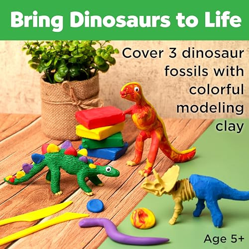 Creativity For Kids Create With Clay Dinosaurs: Sensory Craft, Creative Toy, Dinosaur Children'S Toy, Boy s, Holiday s For Kids (Ages 5+)