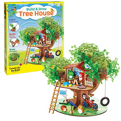 Creativity For Kids Build And Grow Tree House Craft Kit - Treehouse Playset Toy For Boys And Girls, Classic Toys For Kids (Ages 6+)