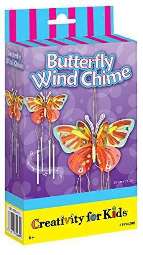 Creativity For Kids Butterfly Wind Chime Mini Craft Kit: Crafts For Girls, Small Holiday Stocking Stuffers s (Ages 6+)