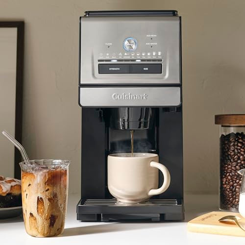 Cuisinart Coffee Maker, Custom Grind And Brew Single Cup Coffee Maker, 6 Cup Sizes, Built-In Stainless Steel Burr Mill, Adjustable Strength, Grind Control And Over Ice Feature, Easy Cleaning, Dgb-30