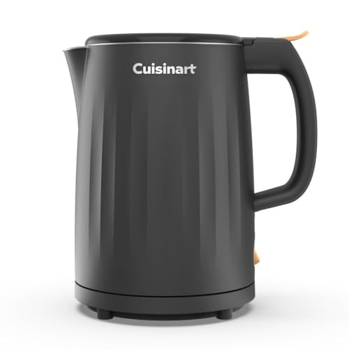 Cuisinart Soho 1-Liter Double Wall Electric Hot Water Kettle, Tea Kettle With Stainless Steel Interior, One Touch Operation To Boil Water For Tea, Hot Cocoa, Or Instant Oatmeal, Ck-10Tr, Truffle