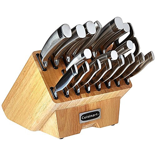 Cuisinart Stainless Steel Hollow Handle 15-Piece Cutlery Block Set, Kitchen Knife Set With Steel Blades For Precise Cutting, Durable Knives With Ergonomic Handles, C77Ss-15Pk