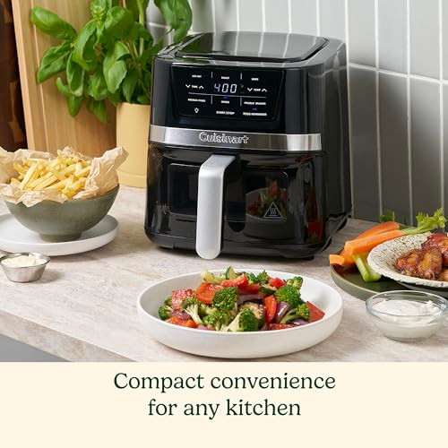 Cuisinart Air Fryer, 6-Quart Basket Large Fryer With 5 Cooking Functions To Roast, Bake, Broil, Air Fry And Keep Warm, 5 Airfryer Presets, Dishwasher-Safe Parts, Air-200Nas, Stainless Steel & Black