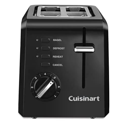 Cuisinart Cpt-122Bk 2-Slice Compact Plastic Toaster, Black