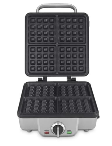 Cuisinart Belgian Waffle Maker With Pancake Plates, Nonstick Plates, 6 Browning Levels, Ready Indicator Lights, Temperature Control, Deep Waffle Pockets, Waf-300Nas, Brushed Stainless