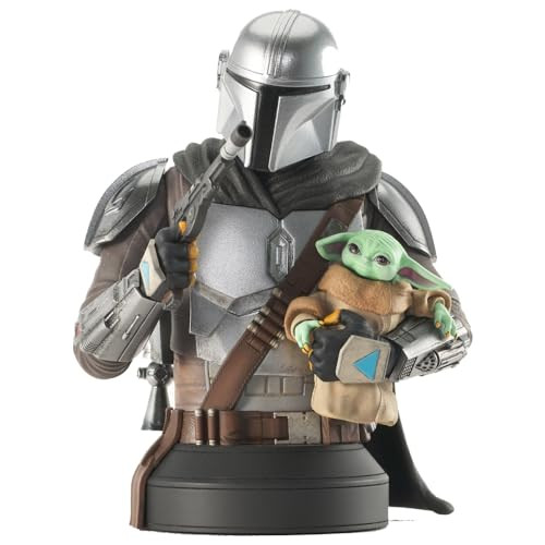 Diamond Select Toys Star Wars: The Mandalorian With Grogu 1:6 Scale Previews Exclusive Bust, Multicolor,6 Inches,Dec219397