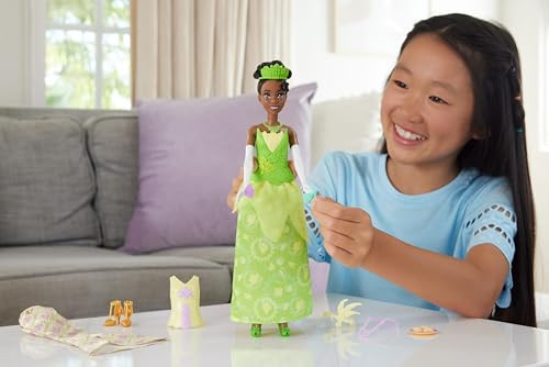 Disney Princess Mattel Disney Princess Toys, Tiana Fashion Doll With 2 Looks, 9 Accessories, 2 Snap-On Bodices & 2 Skirts, 2-In-1 Stories Inspired By Disney Movie