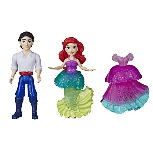 Disney Princess Ariel And Prince Eric Collectible Small Doll Royal Clips Fashion Toys With Extra Dress