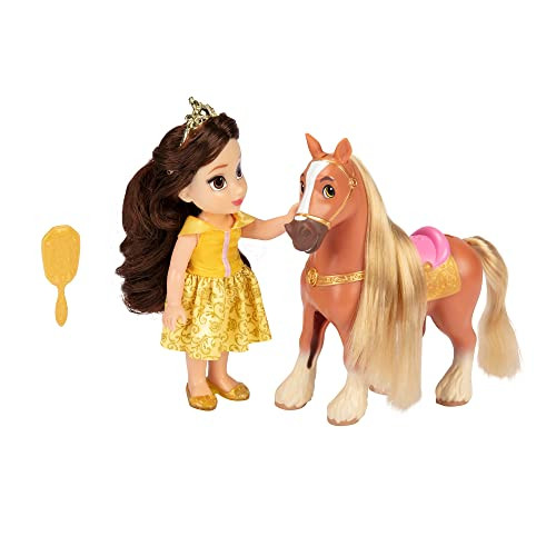 Disney Princess Belle Doll & Phillipe Petite  Set, Yellow