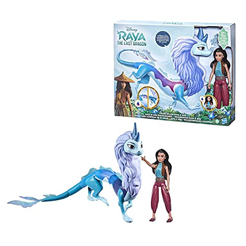 Disney Princess Raya And The Last Dragon Color Splash Raya And Sisu Dragon, Water Toy For Kids 3 And Up