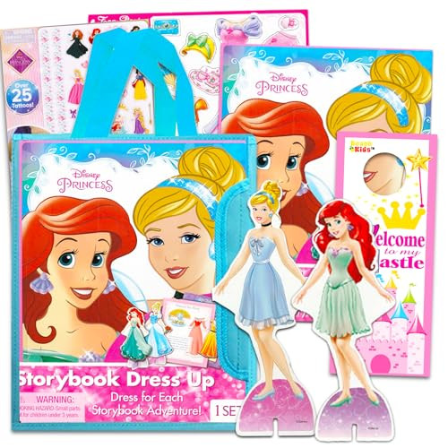Disney Princess The Little Mermaid Magnetic Dress Up Doll Figure For Girls - Disney Princess Bundle With 2 Magnetic Dolls Plus Accessories, Play Scenes, Stickers, More  Princess Activity Set For Kids