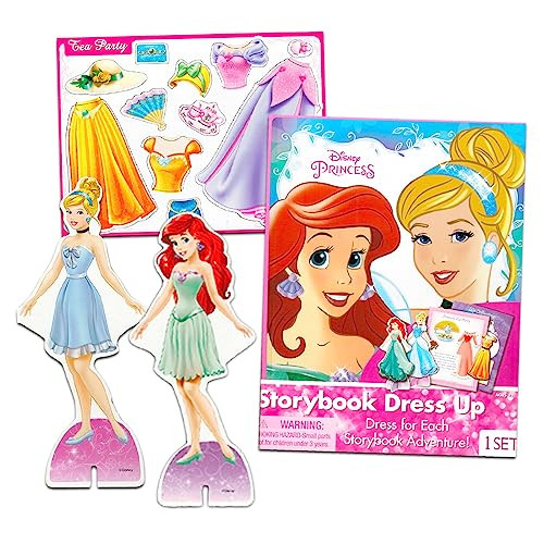 Disney Princess The Little Mermaid Magnetic Dress Up Doll Figure For Girls - Disney Princess Bundle With 2 Magnetic Dolls Plus Accessories, Play Scenes, Stickers, More  Princess Activity Set For Kids