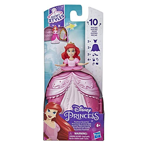 Disney Princess Secret Styles Fashion Surprise Ariel, Mini Doll Playset With Extra Clothes And Accessories, Toy For Girls 4 And Up