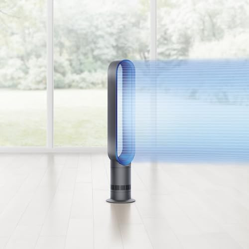 Dyson Cool Am07 Air Multiplier Bladeless Tower Fan, 70Ãƒæ’Ã¢‚¬Å¡ÃƒŠã‚° Oscillation, 10 Levels (Iron/Blue)