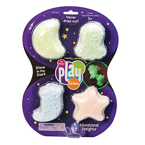 Educational Insights Playfoam Glow-In-The-Dark 4-Pack, Fidget & Sensory Toy,  For Boys & Girls, Ages 3+