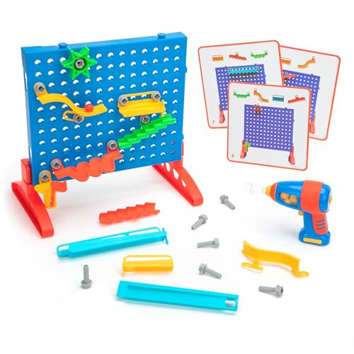 Educational Insights Design & Drill Marble Maze - Stem Building Toys For Kids, Marble Run Set With Electric Drill Toy, Stem Toys & Physics Games, s For Boys And Girls Ages 5+