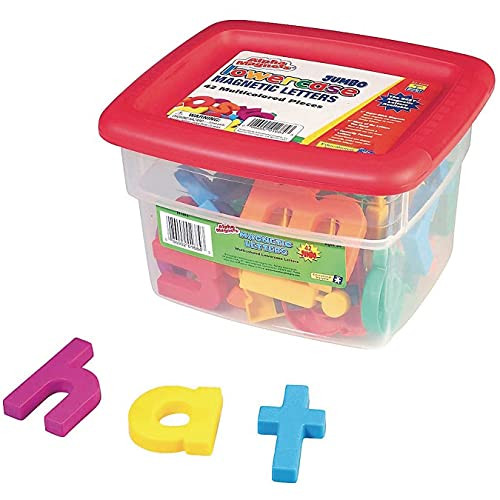 Educational Insights Multicolored Jumbo Lowercase Alphamagnets, Set Of 42 Lowercase Letters: Perfect For Homeschool & Classroom, Ages 3+