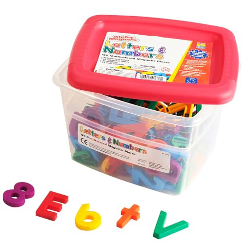 Educational Insights Multicolored Alphamagnets And Mathmagnets, 214 Pieces