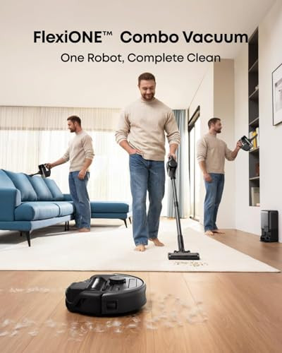 Eufy Robot Vacuum 3-In-1 E20, With Versatile Stick And Handheld Vacuum Cleaner Combo,Self Emptying Up To 75 Days, Max 30,000Pa, Smart Obstacle Avoidance + Official 2X Side Brushes