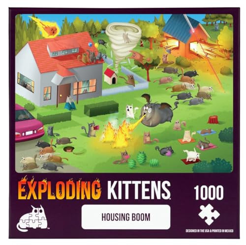 Exploding Kittens Housing Bloom Jigsaw Puzzle By Exploding Kittens - 1000 Pieces Jigsaw Puzzle For Adults, Teens, And Kids - Cat Puzzle, Funny Puzzle, Art Puzzle