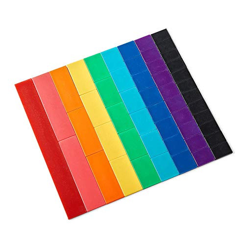 Hand2Mind Plastic Rainbow Blank Fraction Tiles, Montessori Math Materials For Kids To Learn Fraction Equivalence Math Manipulatives 4Th Grade Fraction, Homeschool Supplies (Set Of 51)