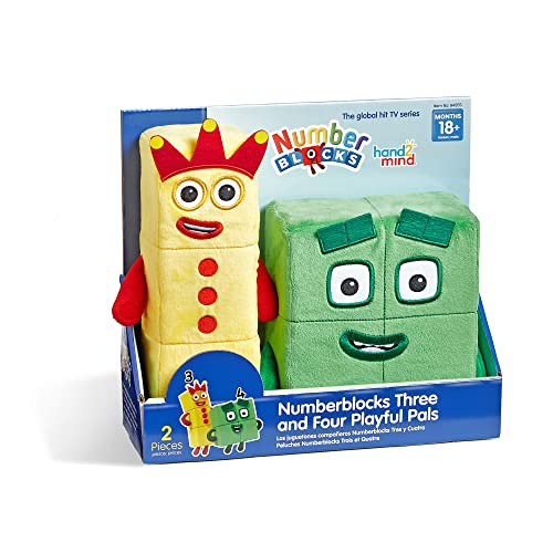 Hand2Mind Numberblocks Three & Four Playful Pals, Plush Figure Toys, Numbers For Toddlers, Preschool Math Learning Toys, Stuffed Animal Plushies, Counting Blocks, Soft Stuffies, Kids Birthday s