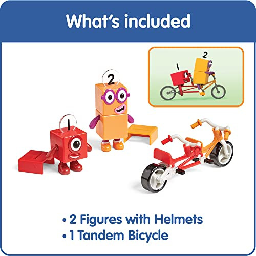 Hand2Mind Numberblocks One And Two Bike Adventure, Cartoon Action Figure Set, Toy Figures, Toy Vehicle Playsets, Small Figurines For Kids, Number Toys, Math Toys For Kids 3-5, Birthday s For Kids