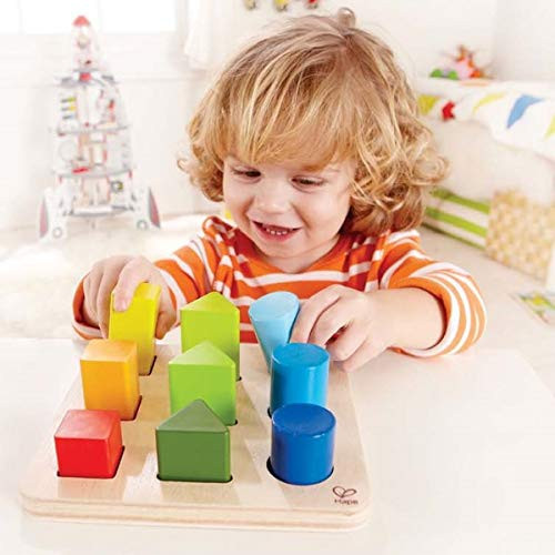 Hape Wooden Color And Shape Sorter Toy Puzzle Board Montessori Preschool Educational Toy For Toddler 18M+