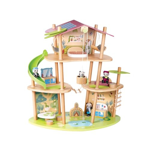 Hape Pandasãƒæ’Ã‚¢Ãƒ¢Ã¢‚¬Å¡Ã‚¬Ãƒ¢Ã¢‚¬Å¾Ã‚¢ Bamboo House, Green Planet Explorers  Educational Toy Doll House With Furniture, For Children Ages 3+ Years