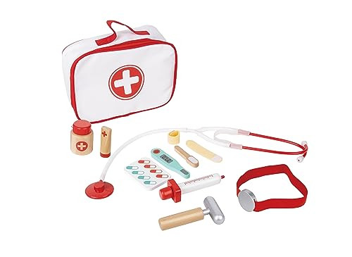 Hape: Little Doctor Play Set - Medicine Carry Bag & Wooden Accessories, First-Aid Toy Kit, Medical-Nurse-Doctor-Caregiver Pretend Play, Kids Ages 3+