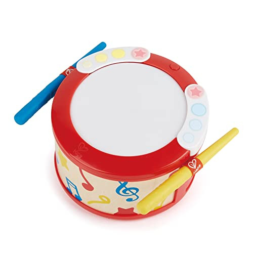 Hape Electronic Kids Drum With Lights & Guided Play 2 Play Modes Drum Sensory Musical Instrument Toys For Toddler  Packing