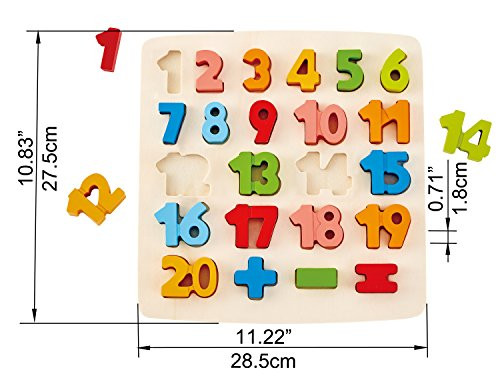 Hape Chunky Number And Counting Puzzle Early Learning Educational Preschool Toys