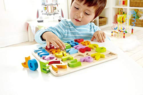 Hape Wooden Alphabet Puzzle Wooden Abc Letters Colorful Educational Learning Puzzle Toy Board For Toddlers