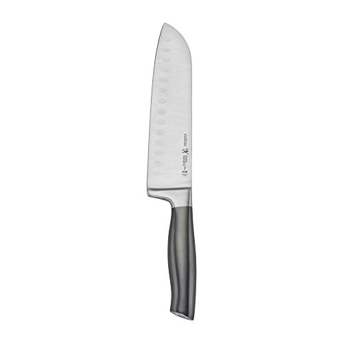 Henckels Modernist Razor-Sharp Hollow Edge Santoku Knife 7 Inch, German Engineered Informed By 100+ Years Of Mastery, Gray