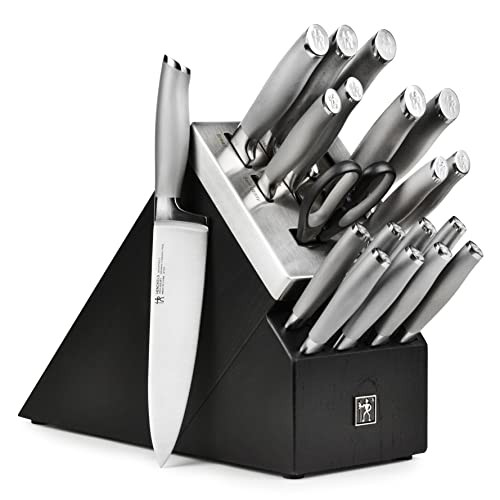 Henckels Forged Modernist 20 Piece Self Sharpening Knife Set - Black Knife Block