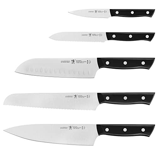 Henckels Dynamic Razor-Sharp 5-Piece Kitchen Knife Set, Chef Knife, Bread Knife, German Engineered Informed By 100+ Years Of Mastery
