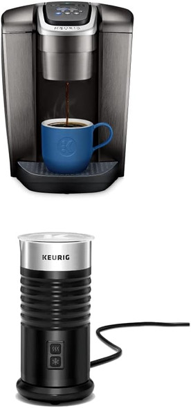 Keurig K-Elite Brushed Slate Single Serve Coffee Maker Milk Frother For Hot And Cold Milk Foam