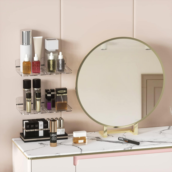 Liboer Wall Mount Floating Shelves For 2 Pcs Camera Mini Speaker Shelf Baby Monitor - Clear Mini Shelf Flexible Use For Wall Space In Bedroom Bathroom Kitchen Living Room